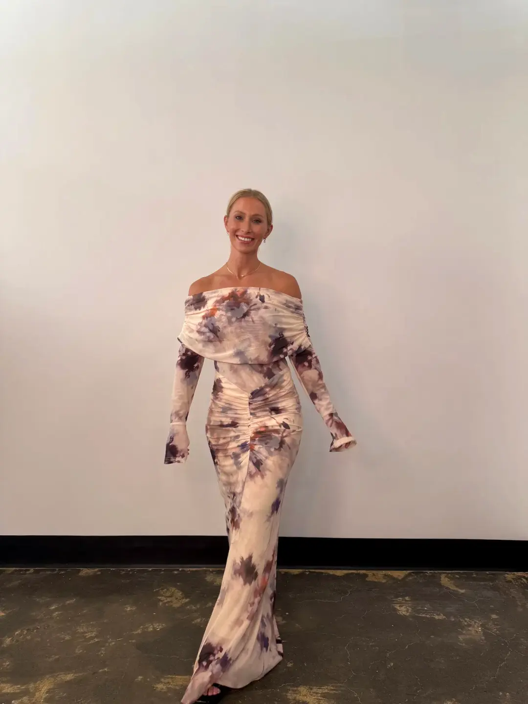 Elle Zeitoune Paige Watercolour Bloom Size 10 for rent on The Volte - main image