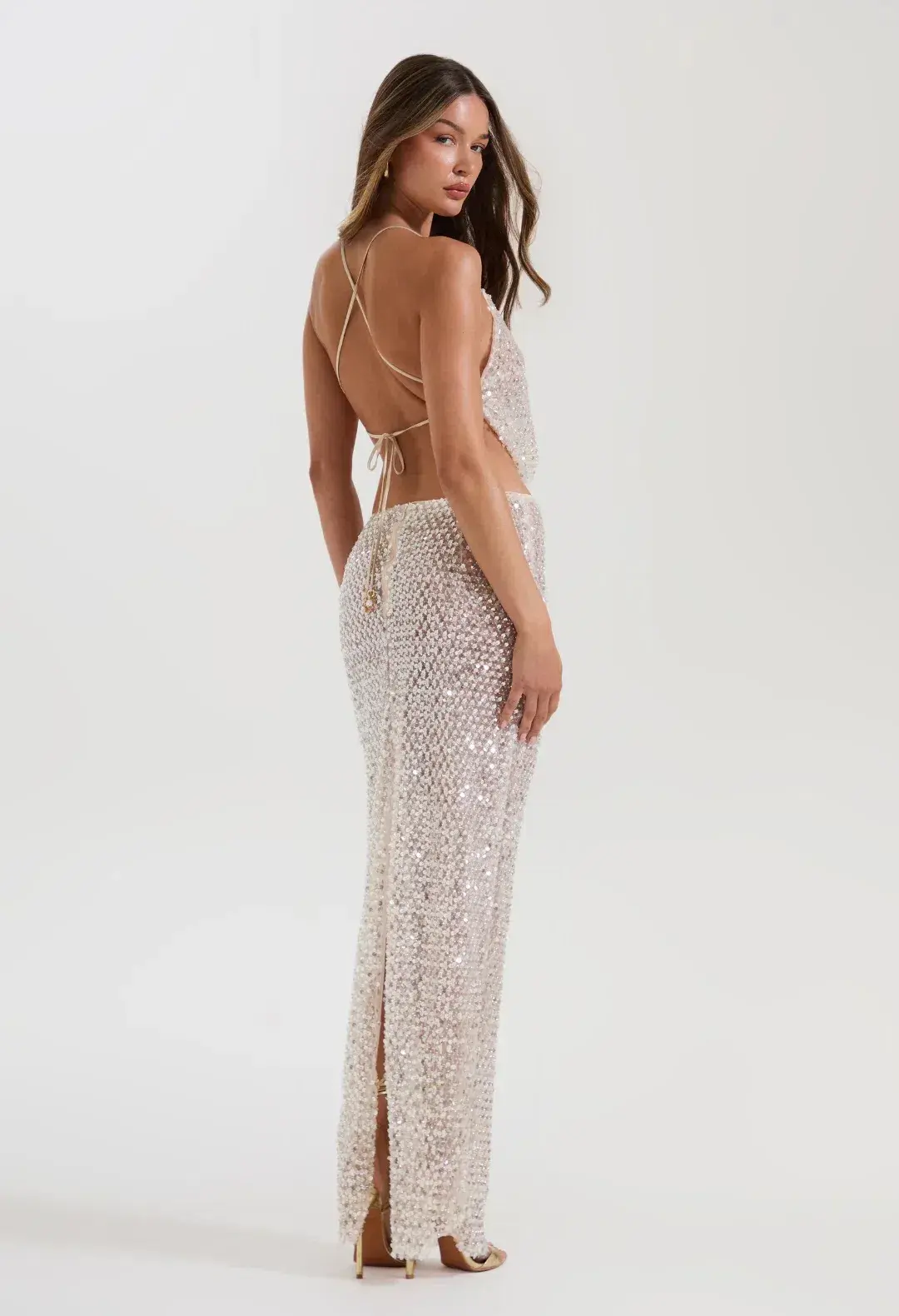 SYDNEY LANE CRYSTAL SEQUIN CO-ORD SET QUARTZ SIZE 8 (S) - Image 2