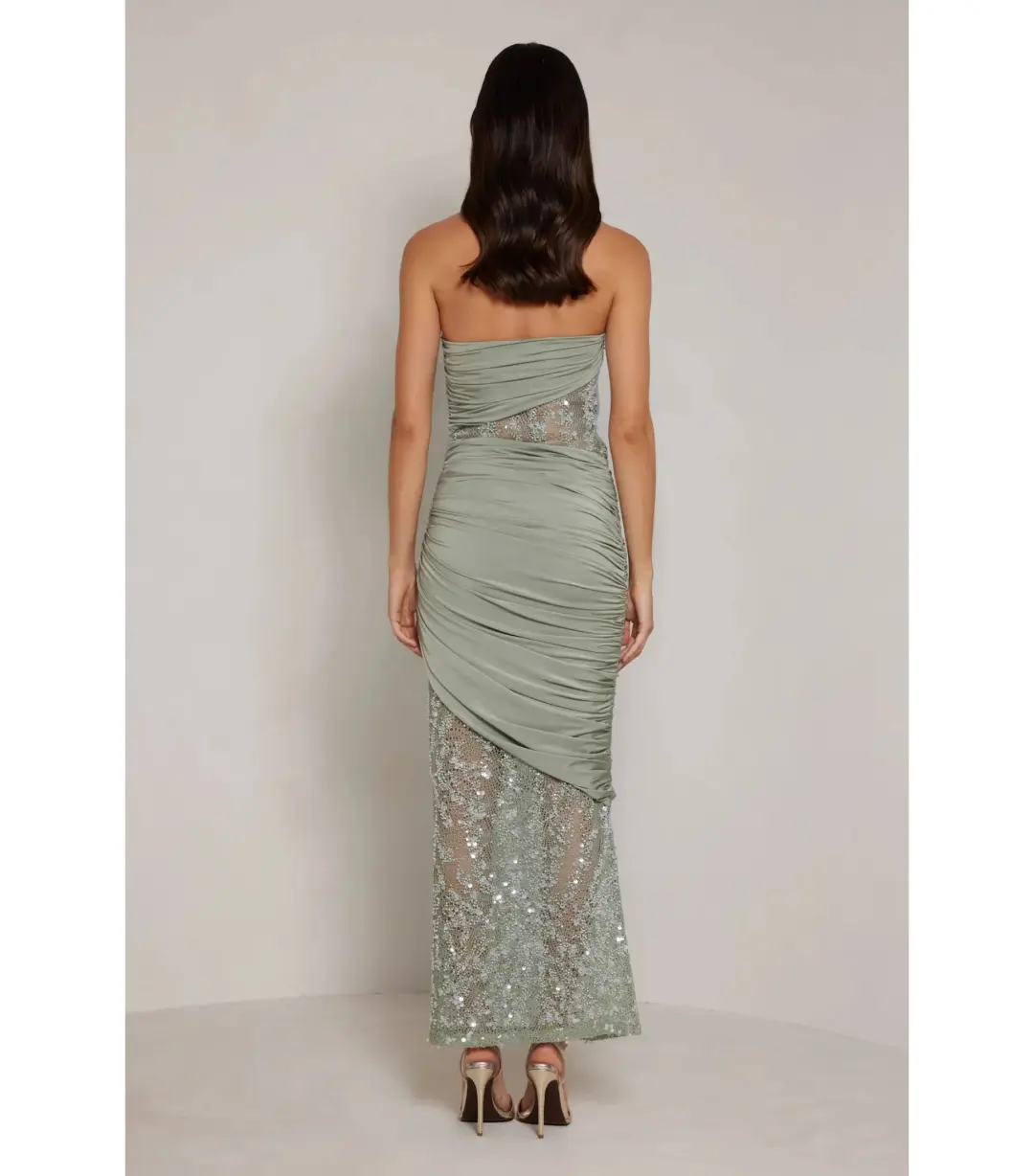 Elle Zeitoune Journee Maxi Dress Sage Size AU 12 for rent on The Volte - main image