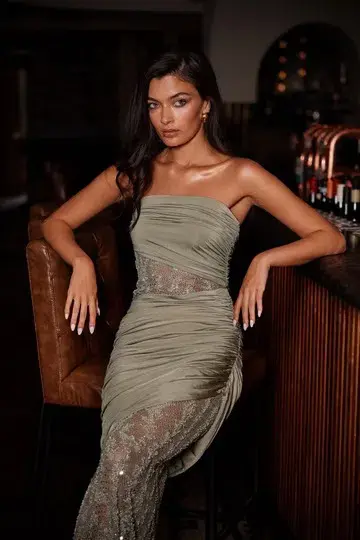 ELLE ZEITOUNE JOURNEE MAXI / SAGE / SIZE 12 - Image 3