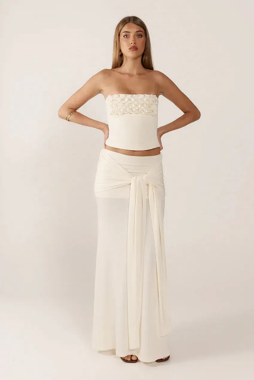 Ance Gria Jude Set Top and Skirt in Ivory Size S / AU 8 - Image 4