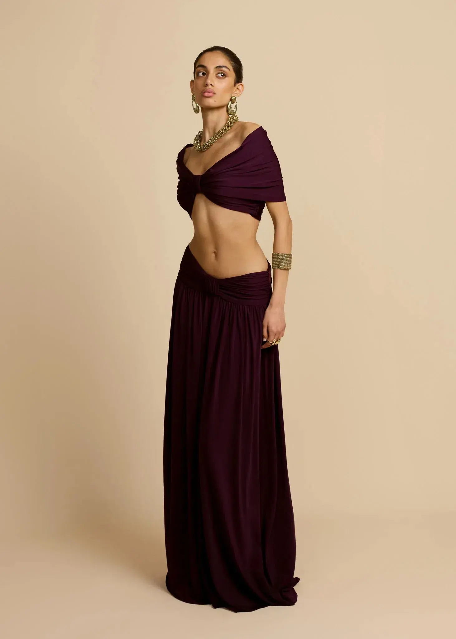 ARCINA ORI ALESSIA TOP AND SKIRT SET IN PLUM SIZE 8 (S) - Image 7