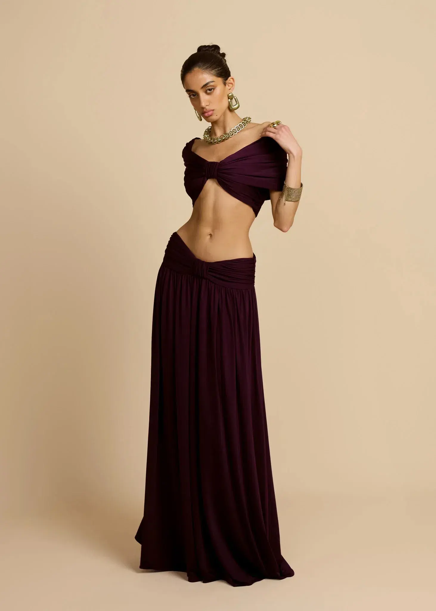 ARCINA ORI ALESSIA TOP AND SKIRT SET IN PLUM SIZE 8 (S) - Image 6
