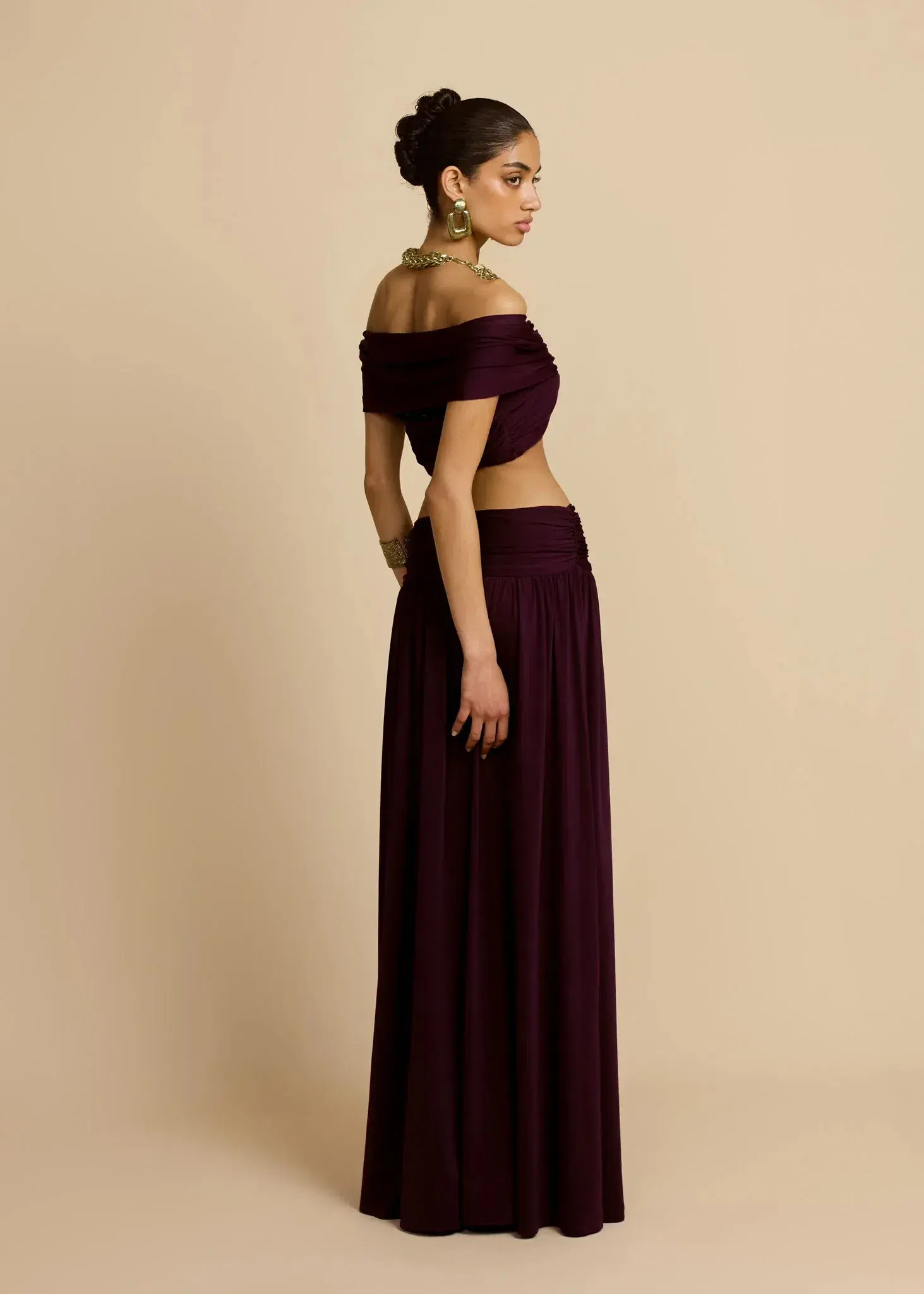 ARCINA ORI ALESSIA TOP AND SKIRT SET IN PLUM SIZE 8 (S) - Image 8