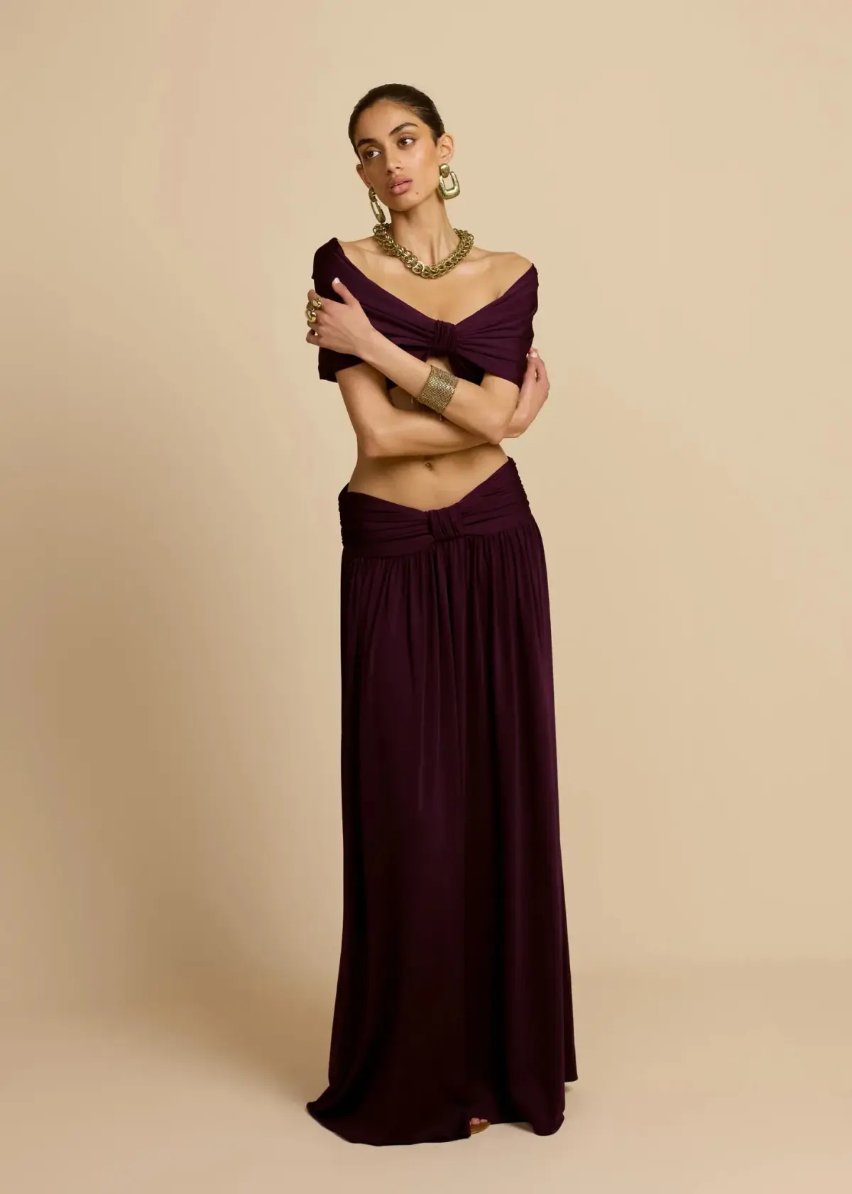 ARCINA ORI ALESSIA TOP AND SKIRT SET IN PLUM SIZE 8 (S) - Image 5