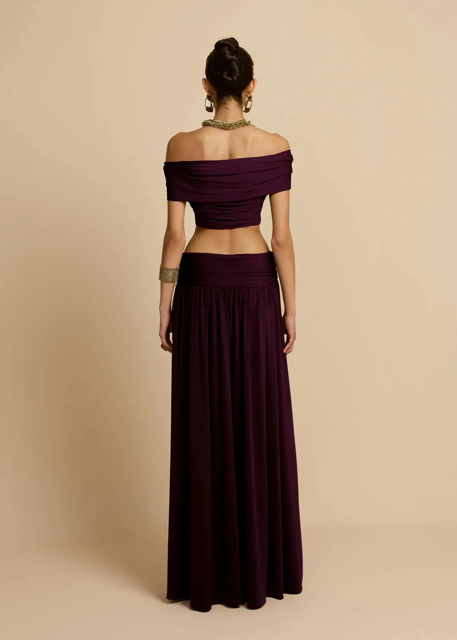 ARCINA ORI ALESSIA TOP AND SKIRT SET IN PLUM SIZE 8 (S) - Image 2