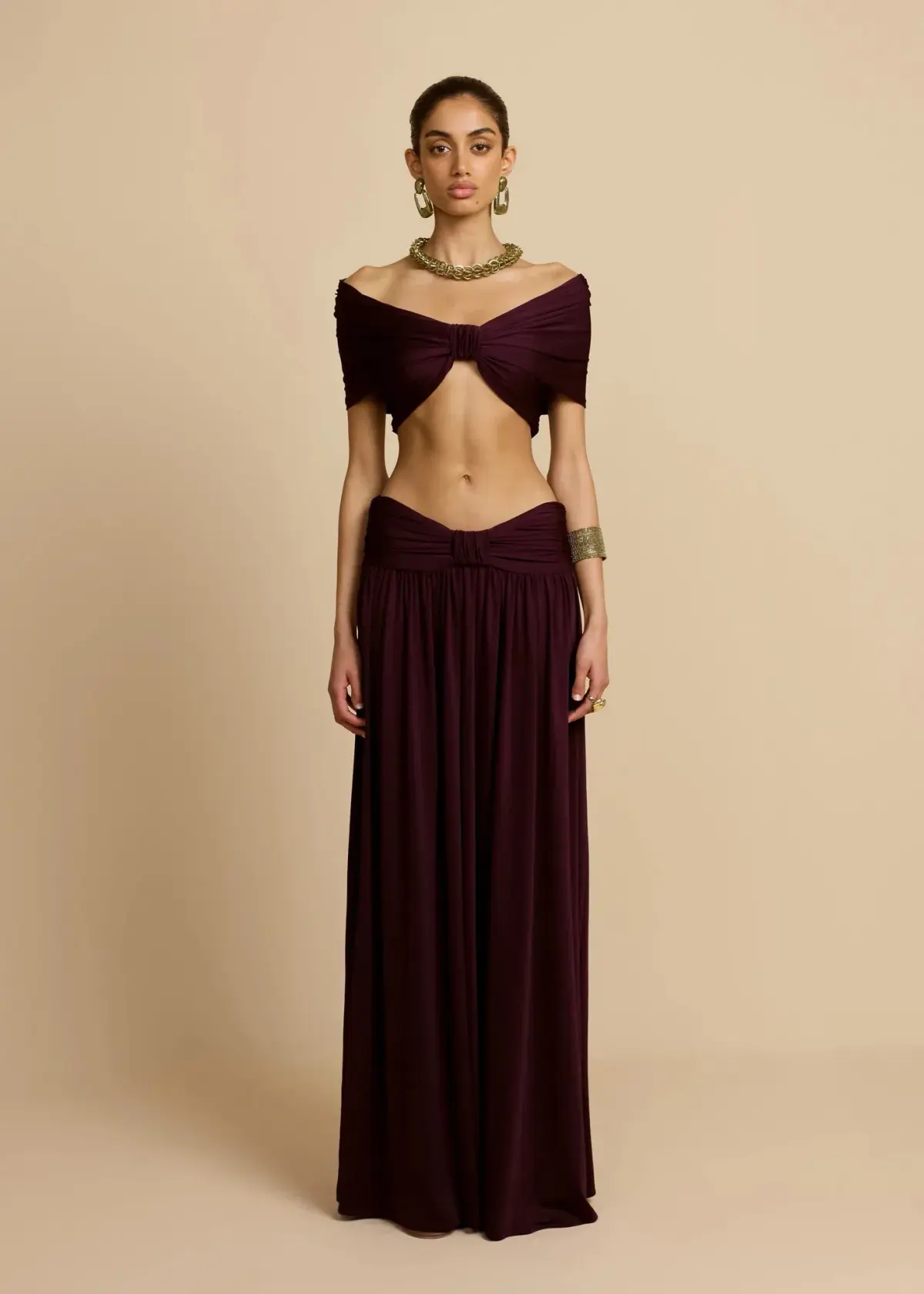 ARCINA ORI ALESSIA TOP AND SKIRT SET IN PLUM SIZE 8 (S) - Image 1