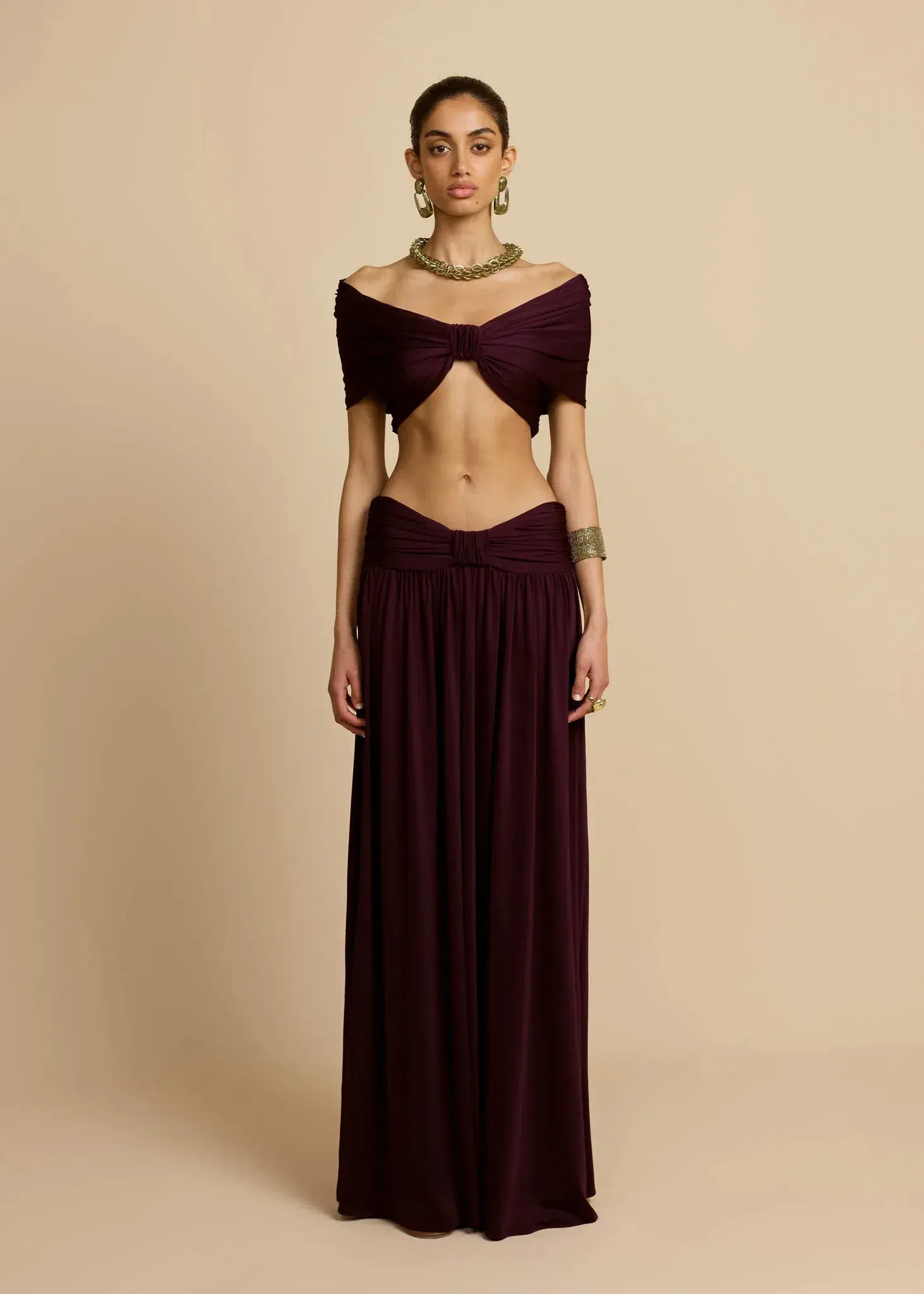 ARCINA ORI ALESSIA TOP AND SKIRT SET IN PLUM SIZE 8 (S) - Image 1