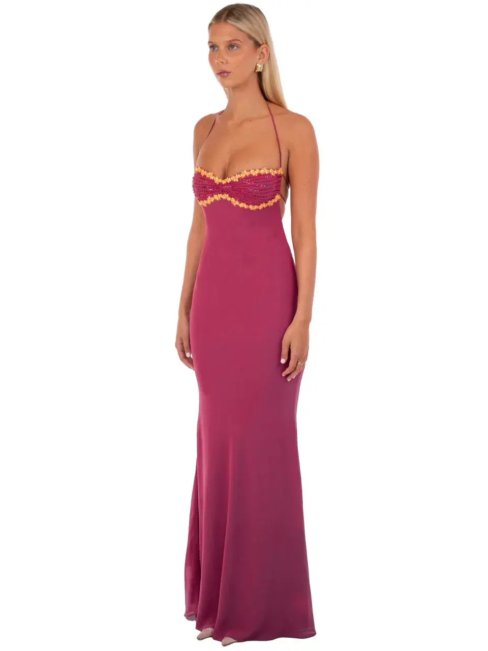 I AM DELILAH, DELILAH MAXI DRESS WINE SIZE 8 (S) - Image 2