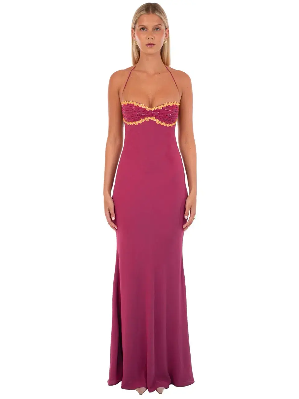 I AM DELILAH, DELILAH MAXI DRESS WINE SIZE 8 (S) - Image 1