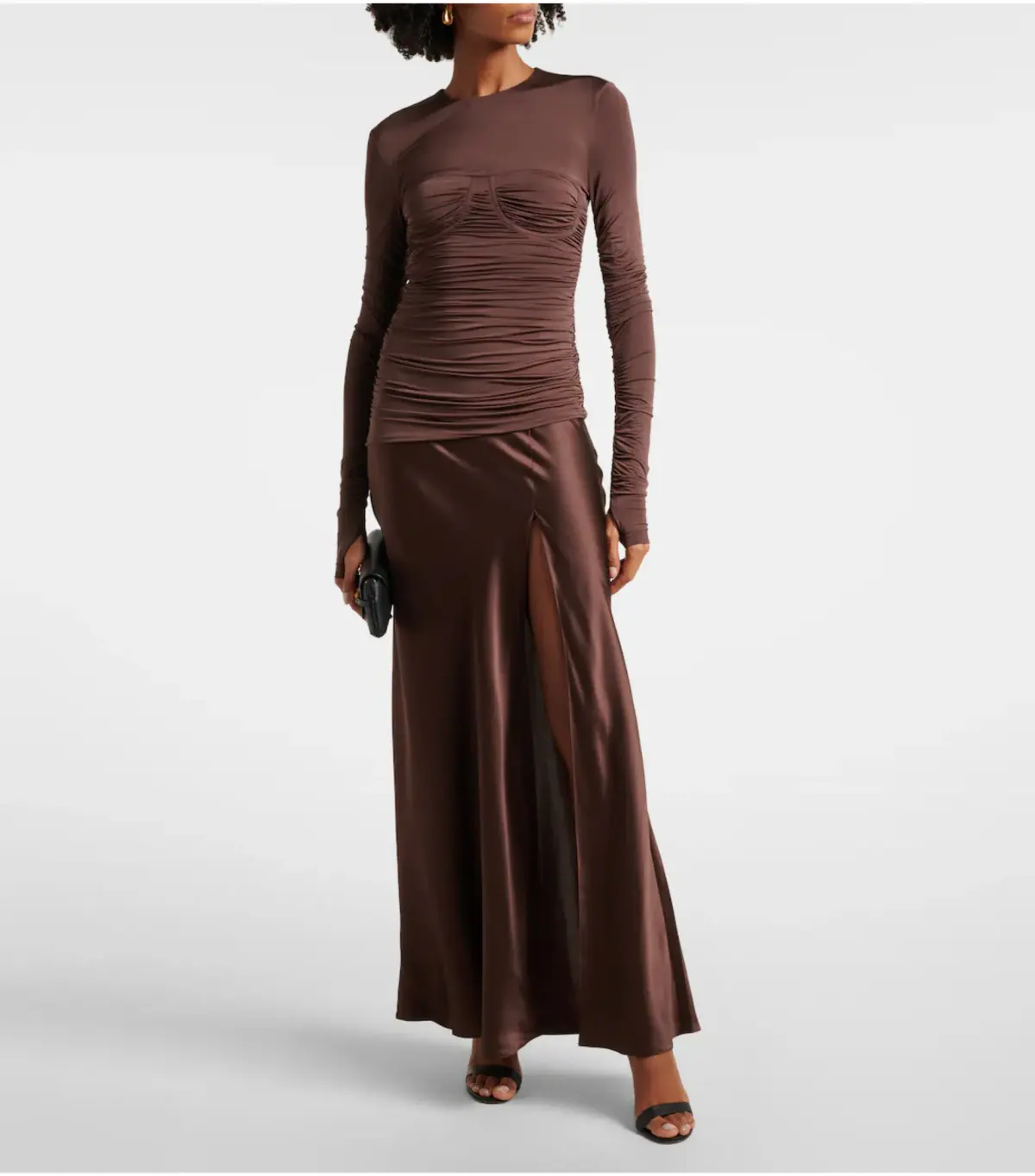 Sir the Label Alessia Draped Maxi Gown Brown Size 0 / AU 6  - Image 1
