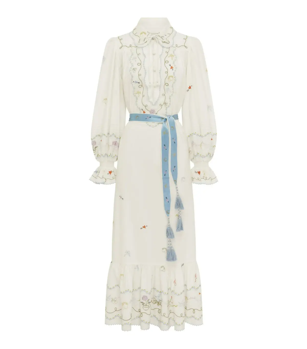 Alemais Giulia Embroidered Midi Dress Cream Size AU 8 - Image 5