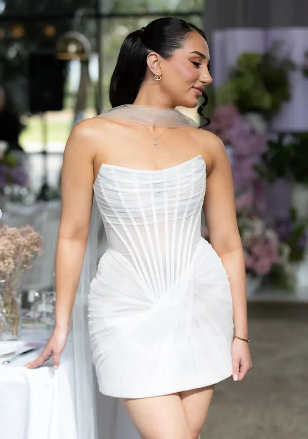 Rosie Etienne Ava Bridal Mini Dress White Size AU 6 - Image 2
