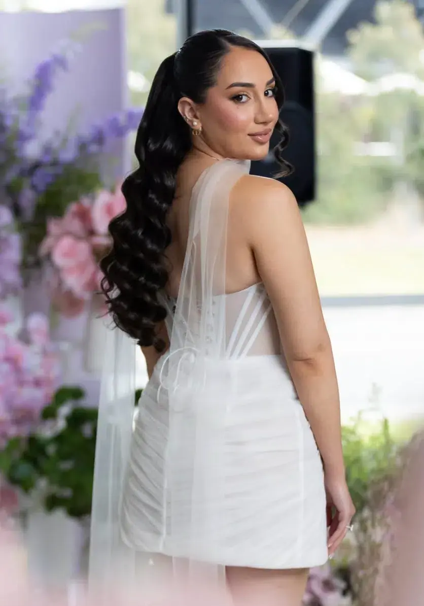 Rosie Etienne Ava Bridal Mini Dress White Size AU 6 - Image 4