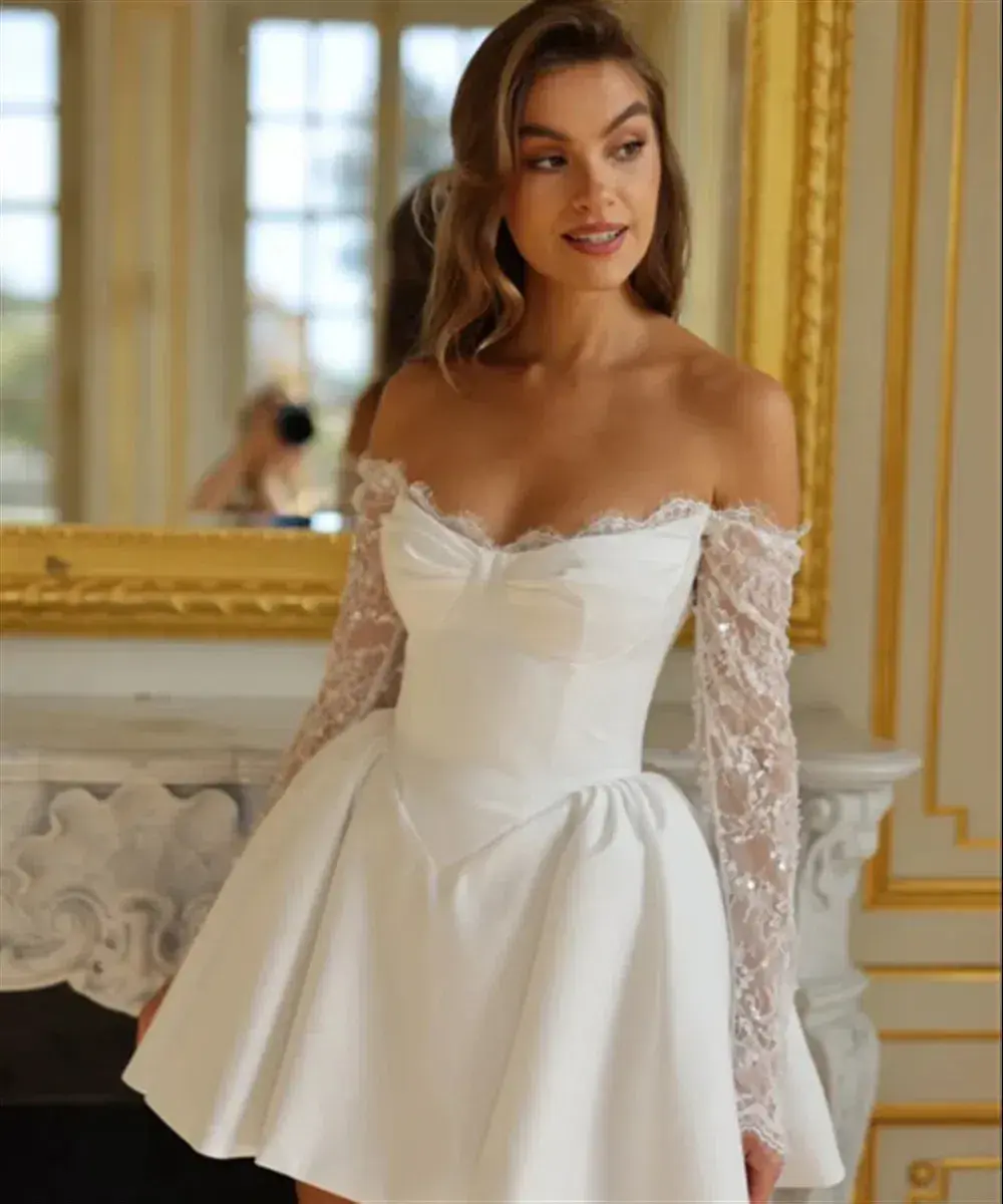 Rosie Etienne Esme Bridal Mini Dress White Size AU 8 - Image 3