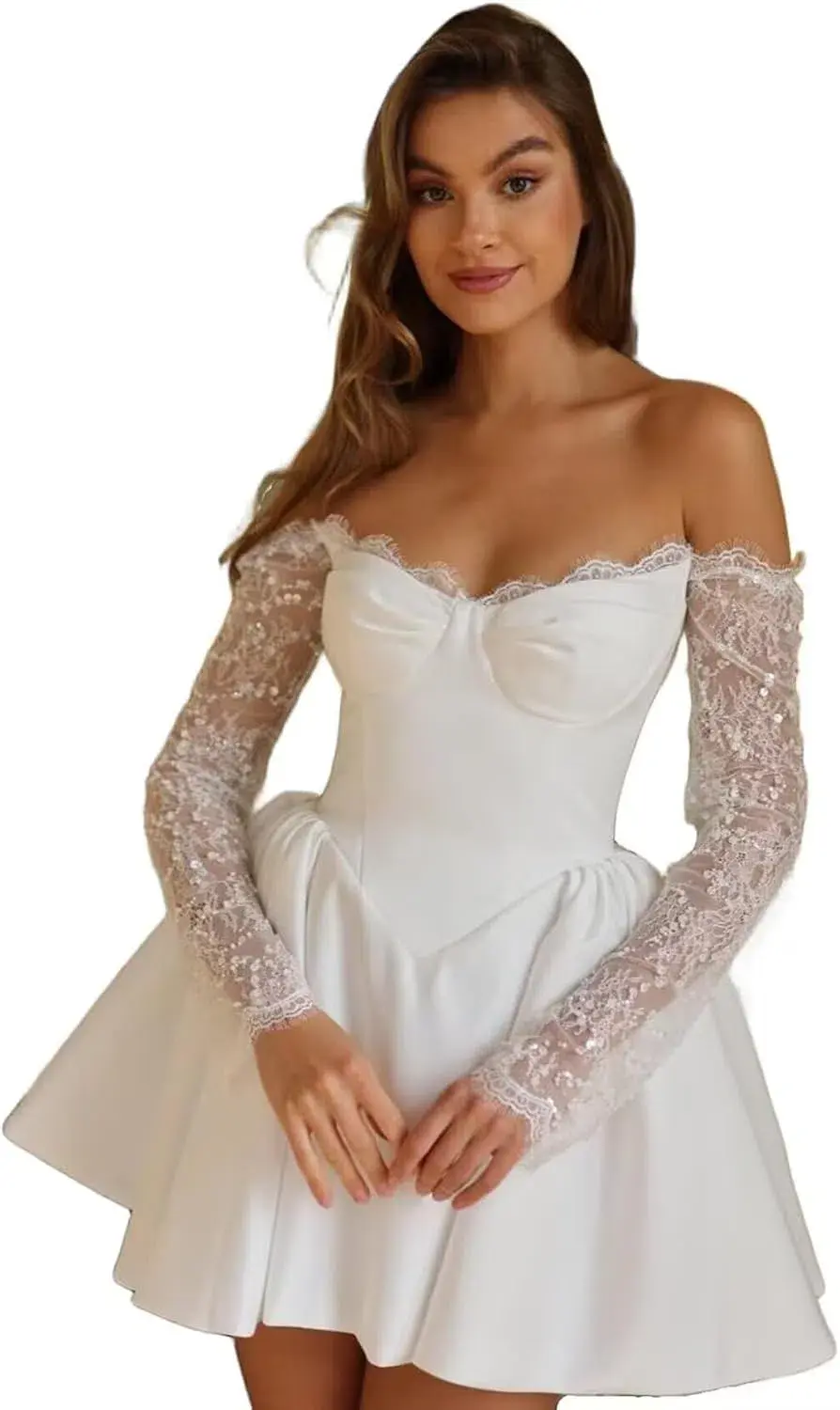 Rosie Etienne Esme Bridal Mini Dress White Size AU 12 - Image 2