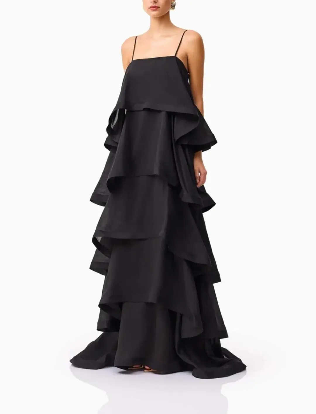 Elliatt Tilly 5 Tiered Maxi Dress in Black Size AU 8 for rent on The Volte - main image