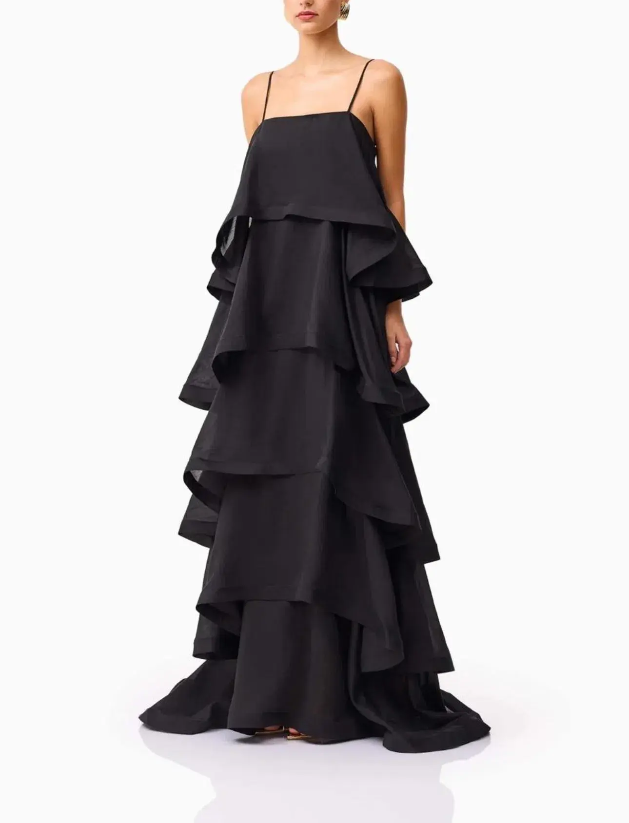 Elliatt Tilly 5 Tiered Maxi Dress in Black Size 8 - Image 2