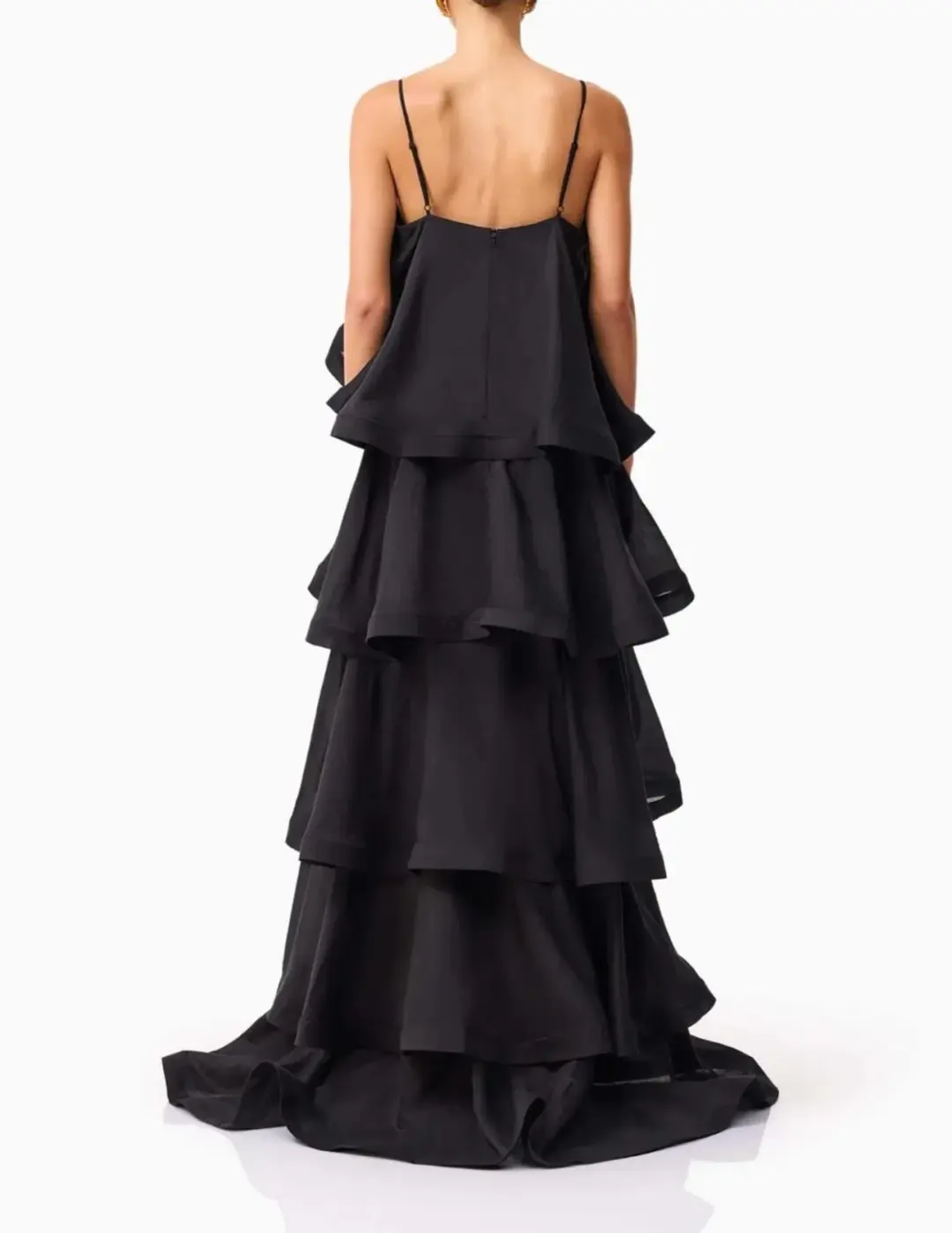 Elliatt Tilly 5 Tiered Maxi Dress in Black Size AU 8 for rent on The Volte - main image