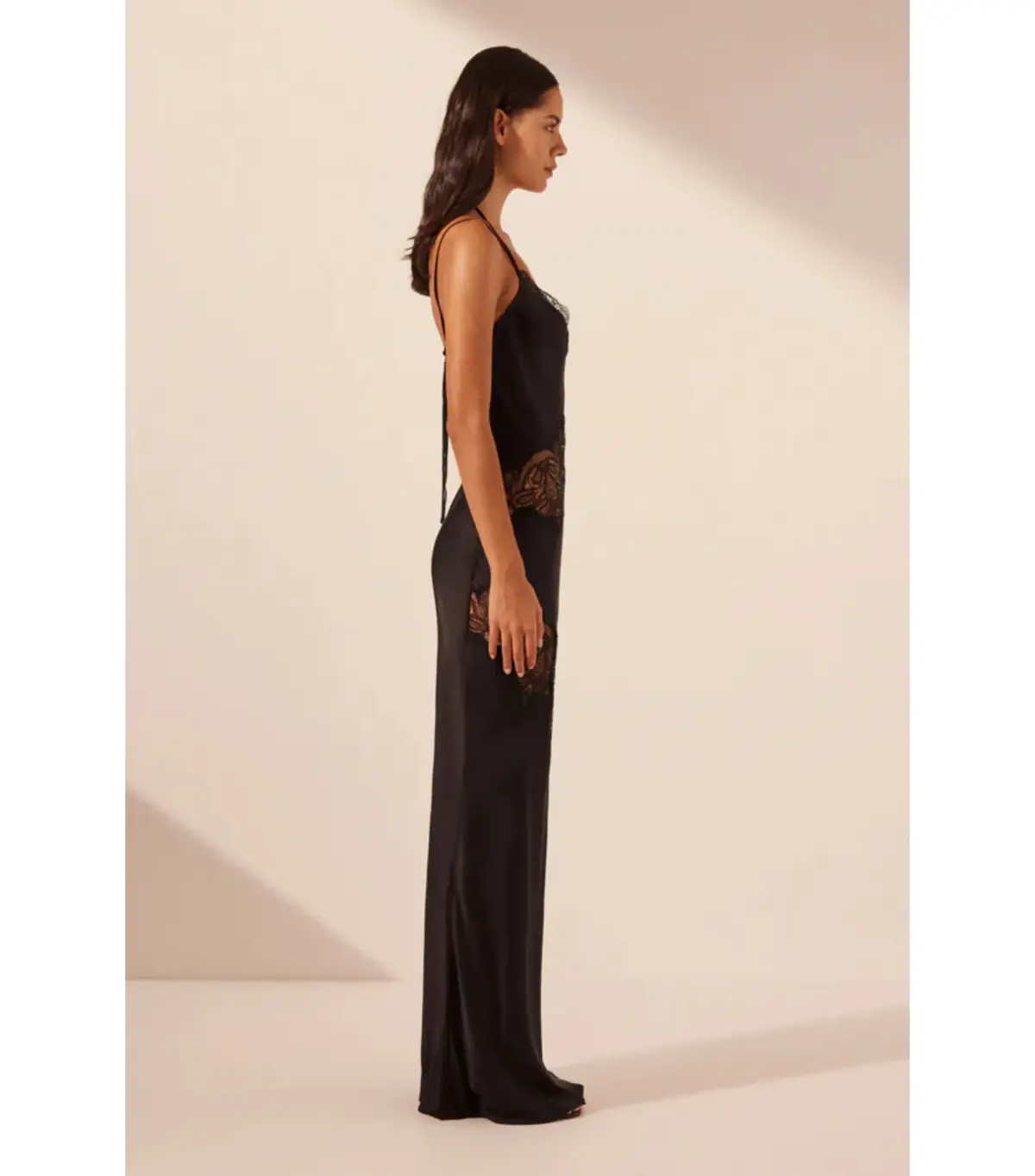 Shona Joy Jamila Lace Panelled Maxi Dress Black Size AU 8 - Image 4