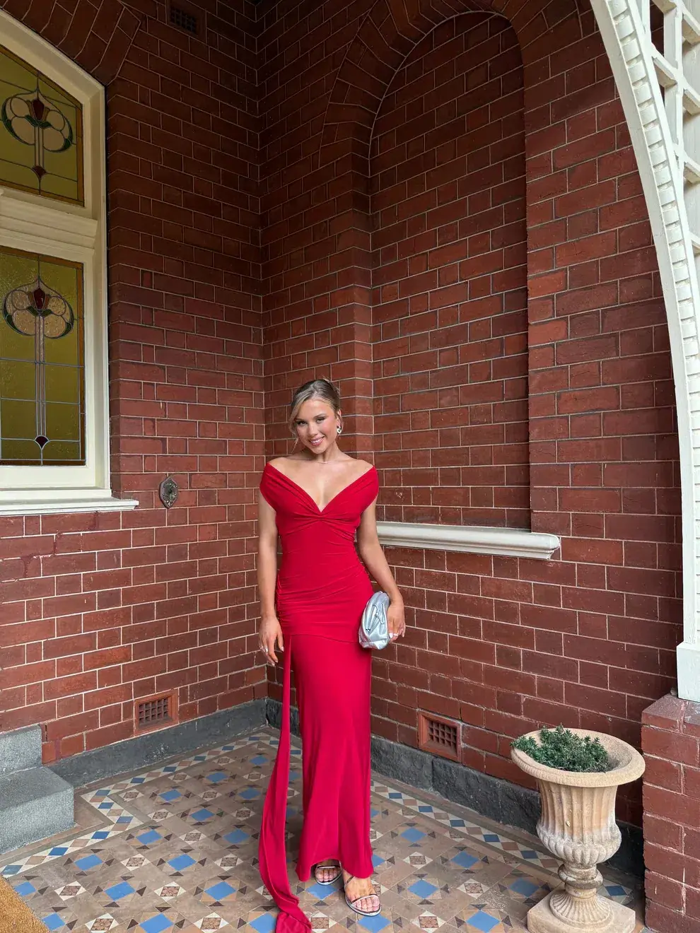 Deconduarte Ivana Jersey Maxi Dress in Pure Red Size XS - Image 4