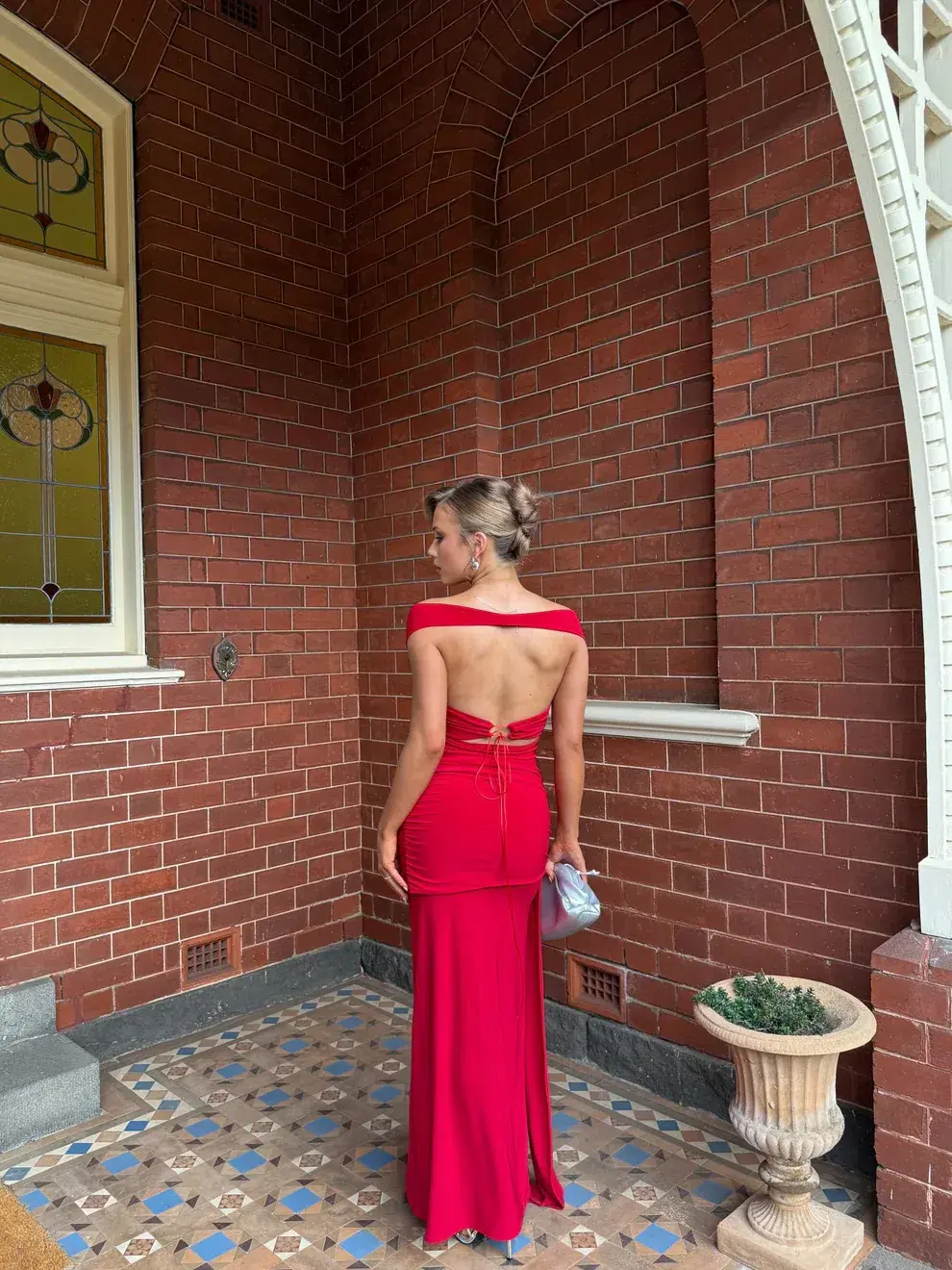 Deconduarte Ivana Jersey Maxi Dress in Pure Red Size XS - Image 3