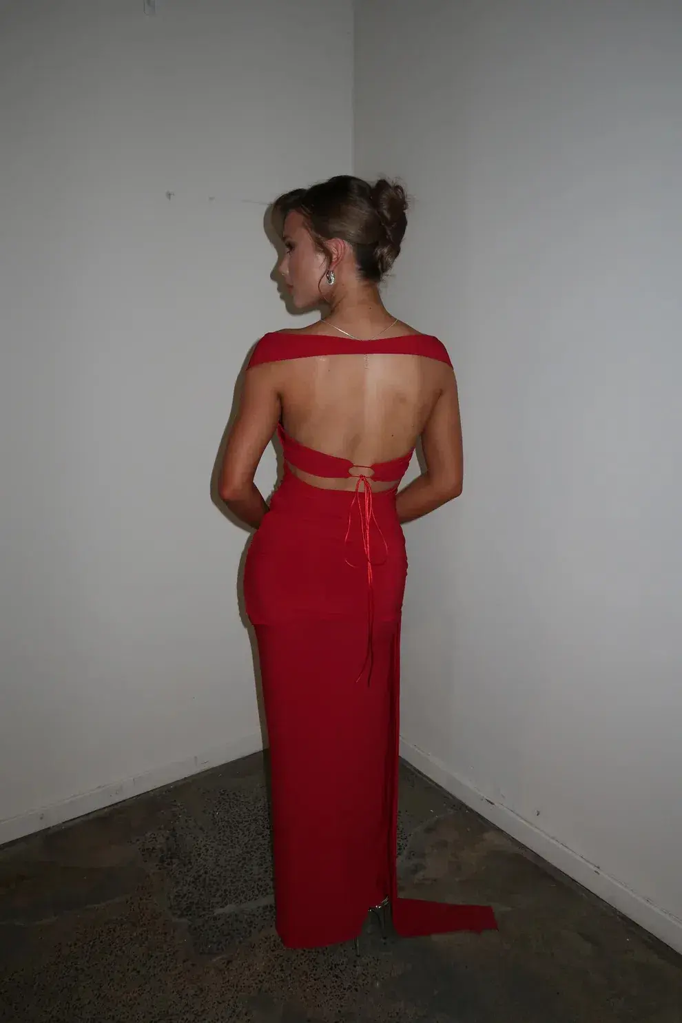 Deconduarte Ivana Jersey Maxi Dress in Pure Red Size XS - Image 6