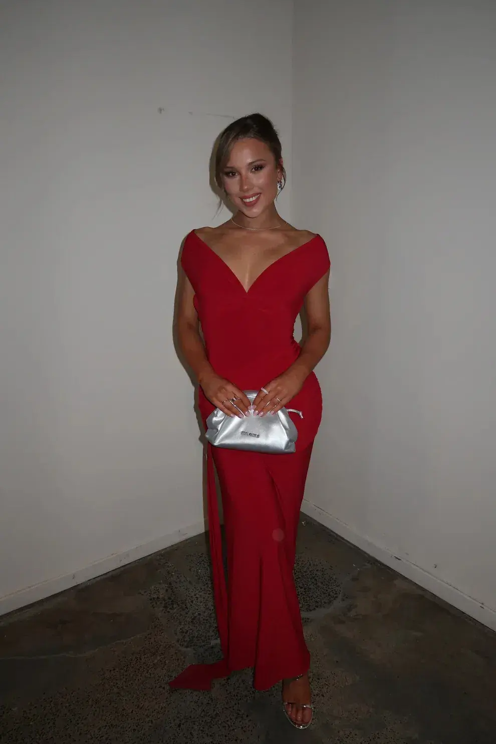 Deconduarte Ivana Jersey Maxi Dress in Pure Red Size M - Image 2