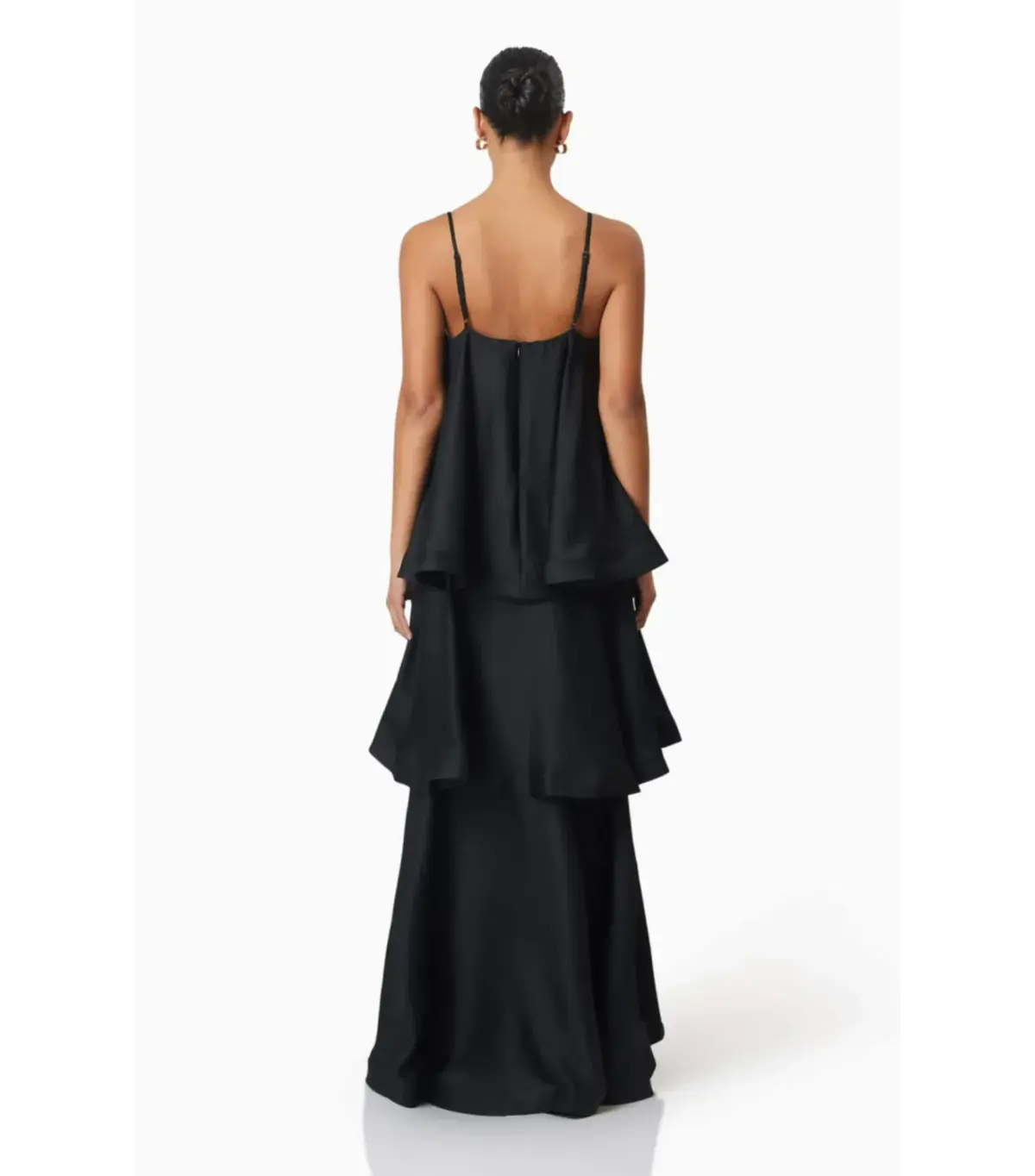  Elliatt Tilly Tiered Maxi Dress Black Size AU 12 - Image 4