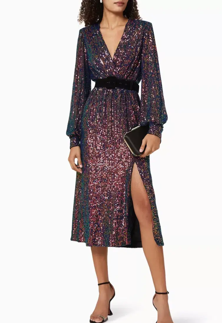 Rebecca Vallance Roxbury Midi Dress Sequin Size 14 - Image 2