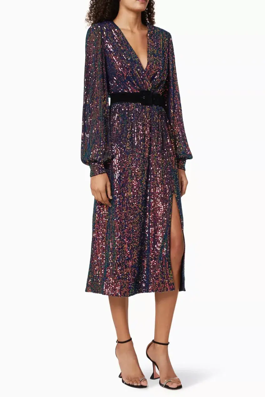 Rebecca Vallance Roxbury Midi Dress Sequin Size 14 - Image 1
