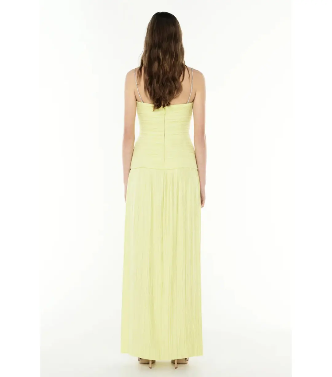 Manning Cartell Royal Debut Maxi Dress in Lemon Yellow Size AU 12  for rent on The Volte - main image