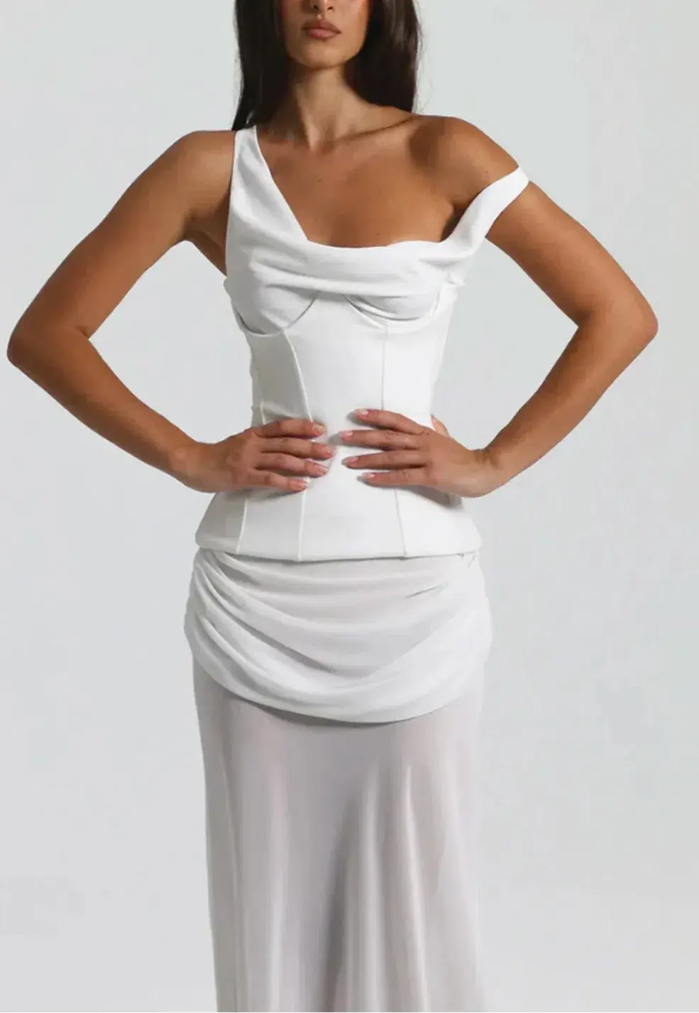 Natalie Rolt Cadence Gown Maxi With Corset White Size 12 - Image 4