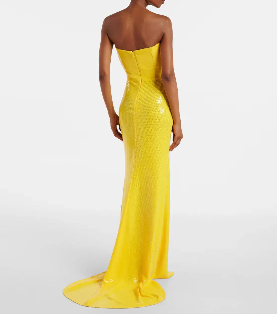 ALEX PERRY Strapless Sequined Corset Gown - Yellow  - Image 2