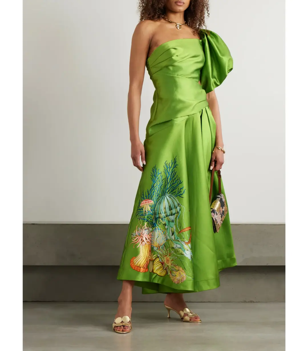 Alémais Sam Pauletto Aquatica One-shoulder Dress Green Size AU 12 for rent on The Volte - main image