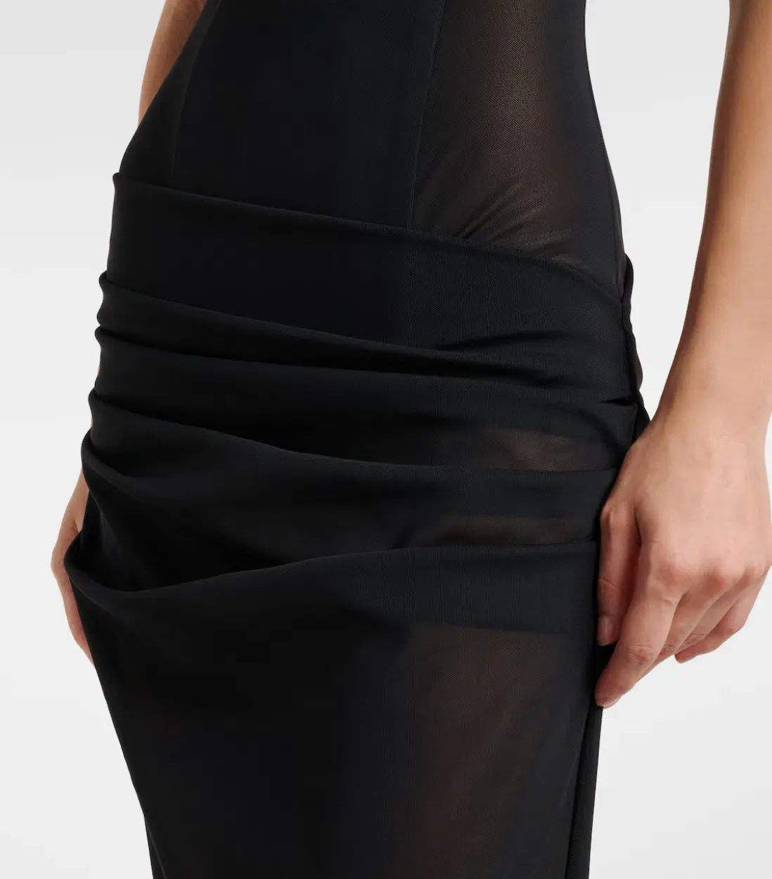 ALEX PERRY Sheer strapless corset dress in Black AU 6  - Image 5