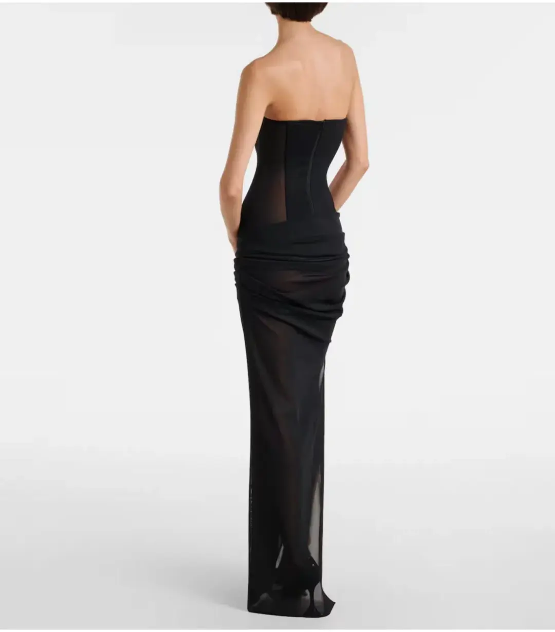 Alex Perry Sheer Strapless Corset Maxi Dress in Black Size AU 8 for rent on The Volte - main image