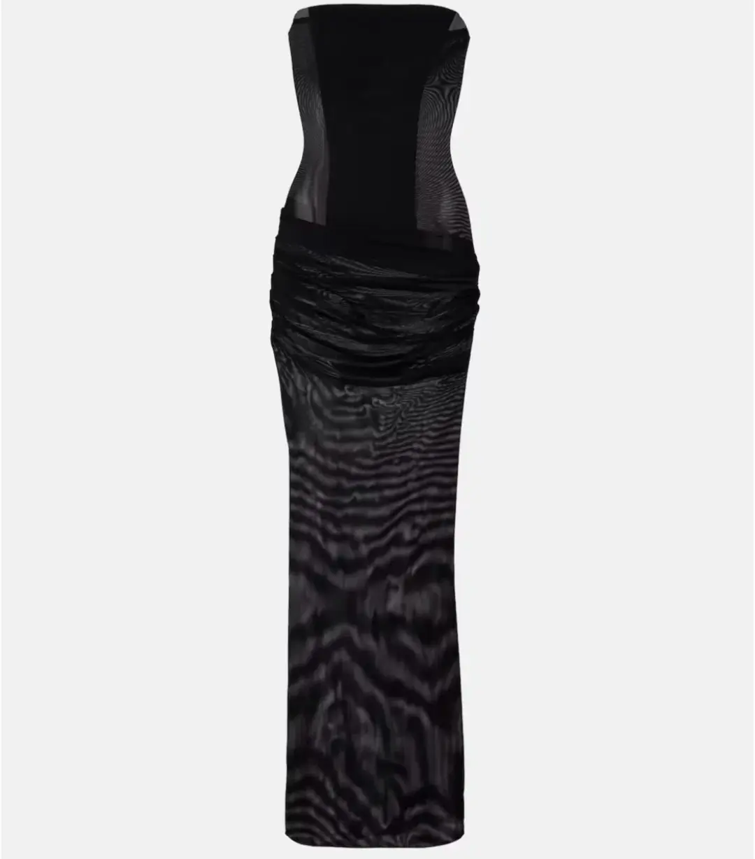 Alex Perry Sheer Strapless Corset Maxi Dress in Black Size AU 8 for rent on The Volte - main image