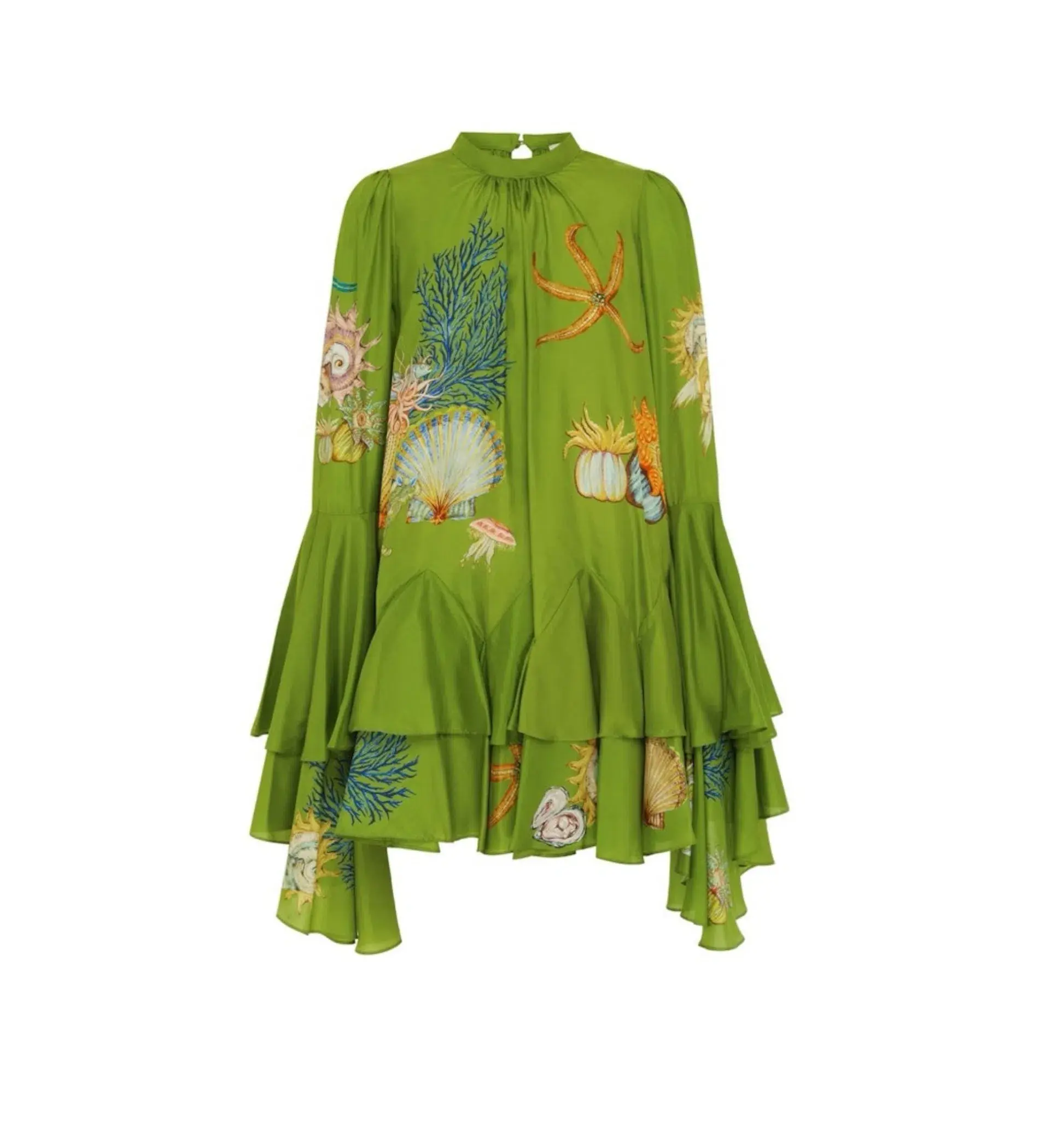 Alemais Aquatica Silk Mini Dress Green Size 4 - Image 3