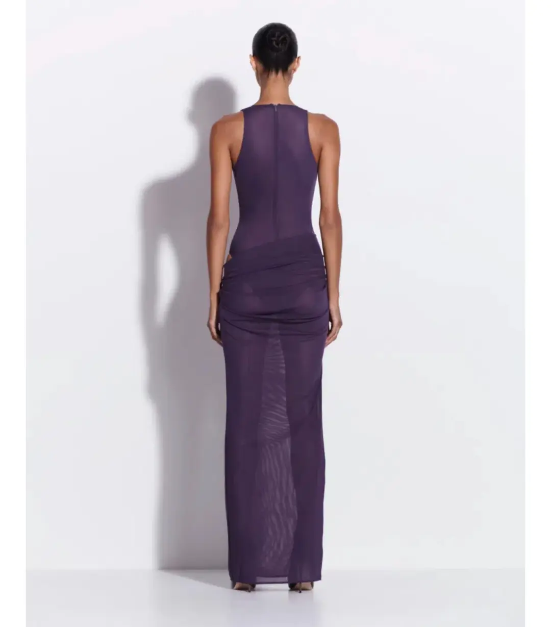 Alex Perry Tucked Halter Column Maxi Dress in Purple Size AU 10 for rent on The Volte - main image