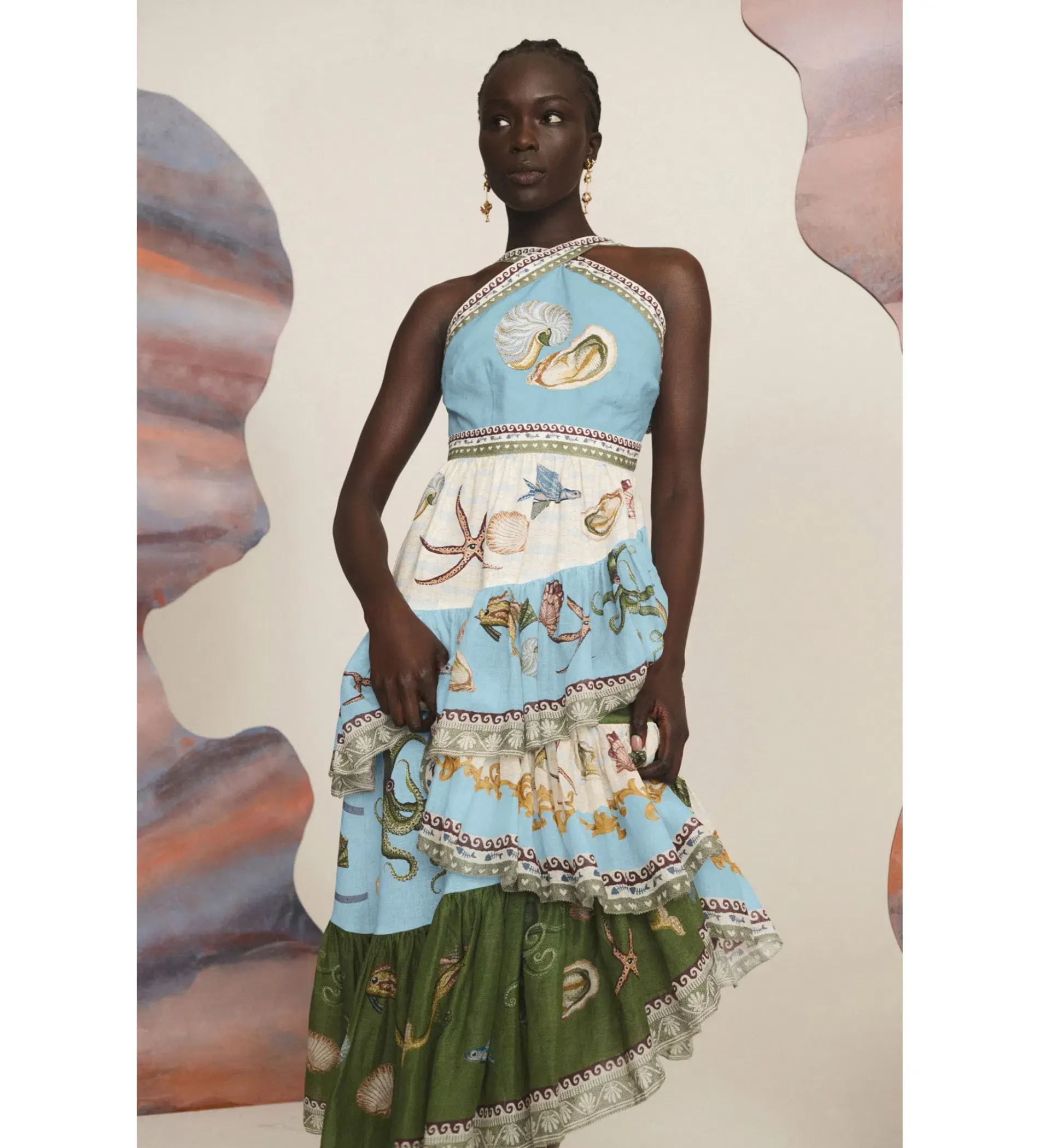 Alémais Bath House Midi Dress Print Size 12 - Image 2