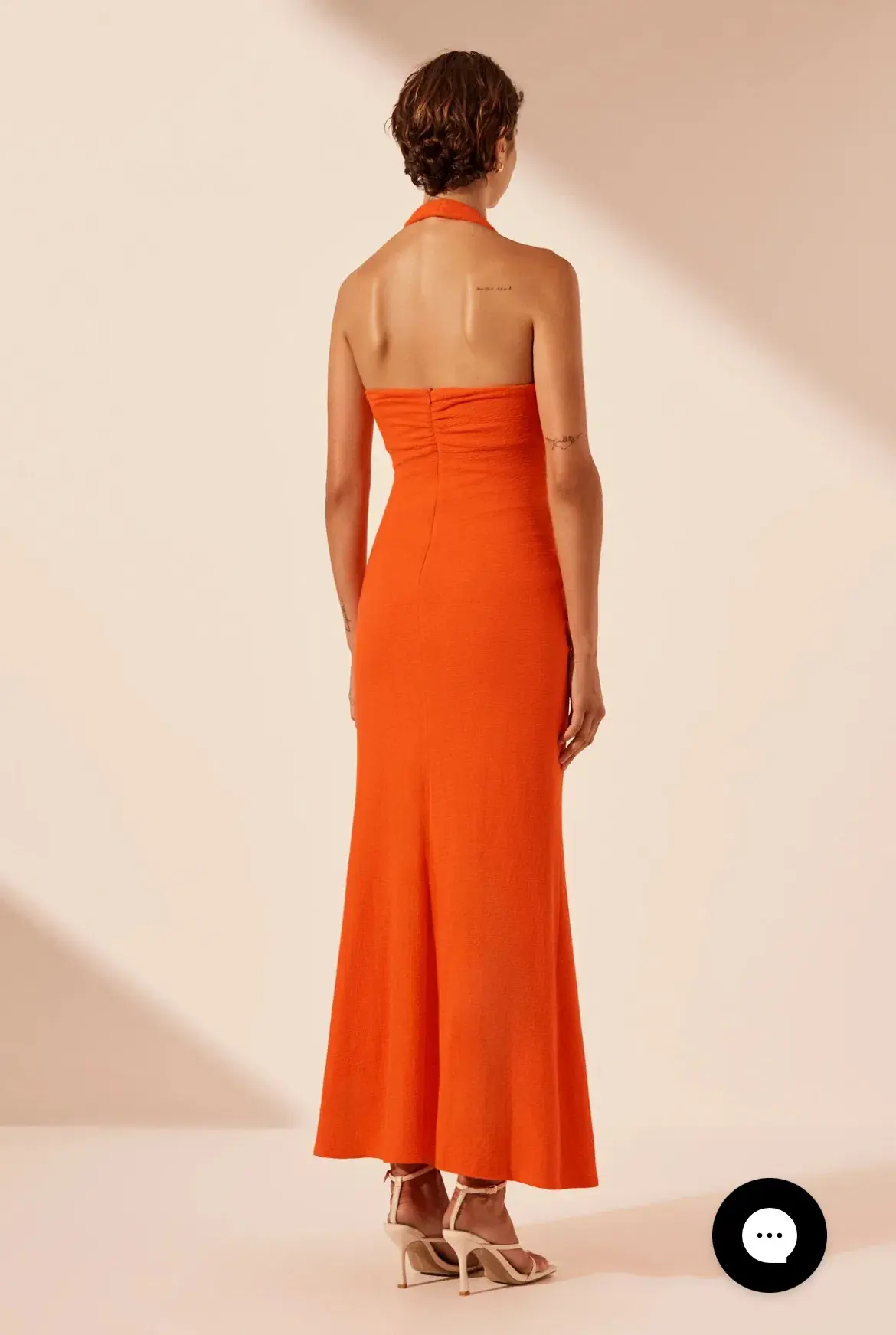 Shona Joy Beau Halter Ruched Midi Dress - Size AU 8 - Image 2