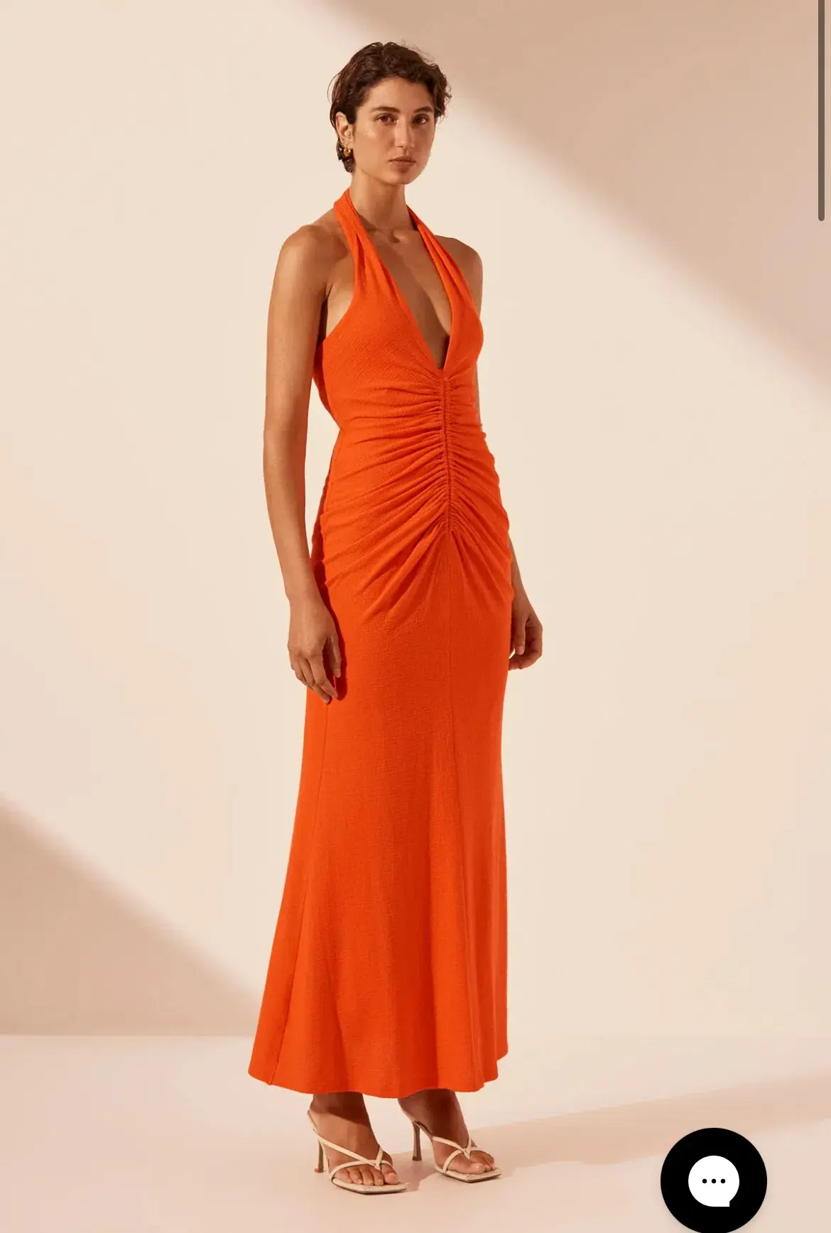 Shona Joy Beau Halter Ruched Midi Dress - Size AU 8 - Image 3