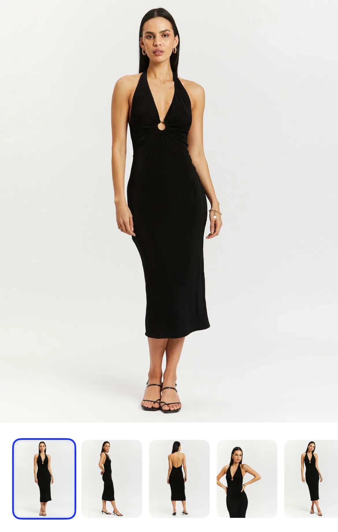 MISHA Theodora Midi Dress Black - Size AU 8 - Image 4