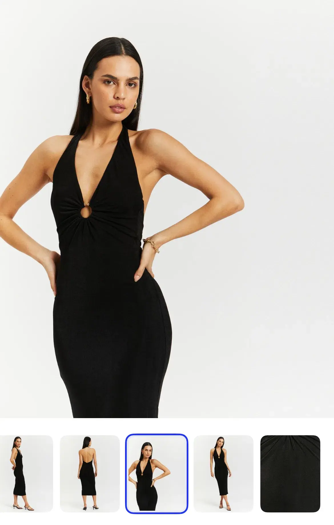 MISHA Theodora Midi Dress Black - Size AU 8 - Image 2