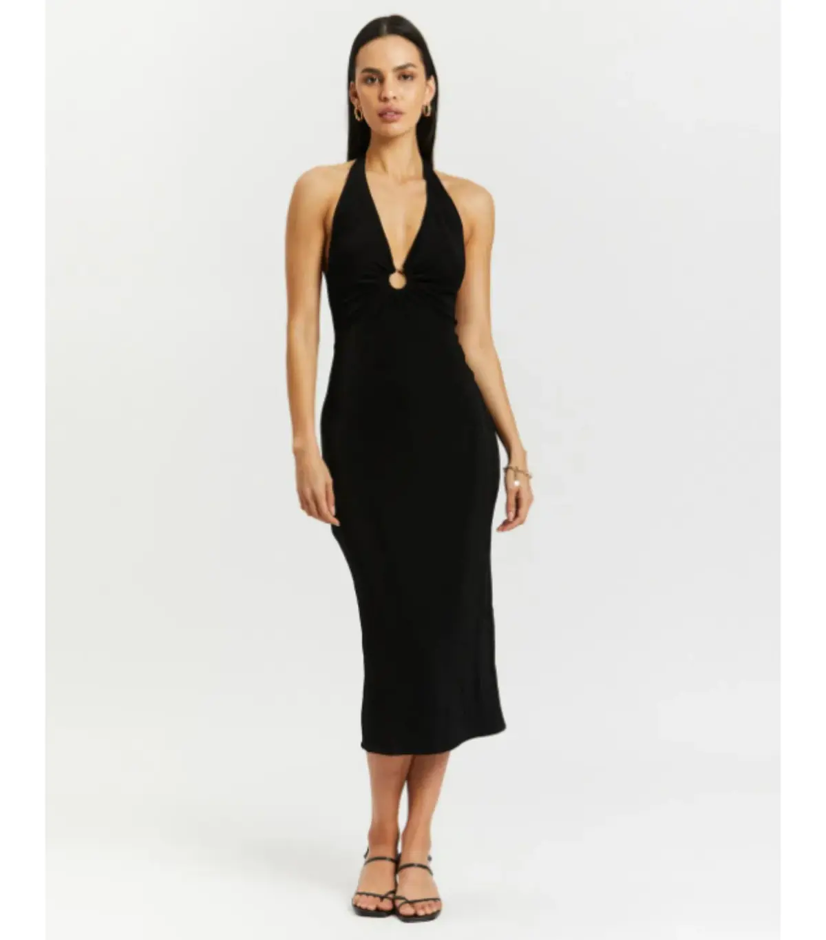 MISHA Theodora Midi Dress Black Size AU 8 - Image 2