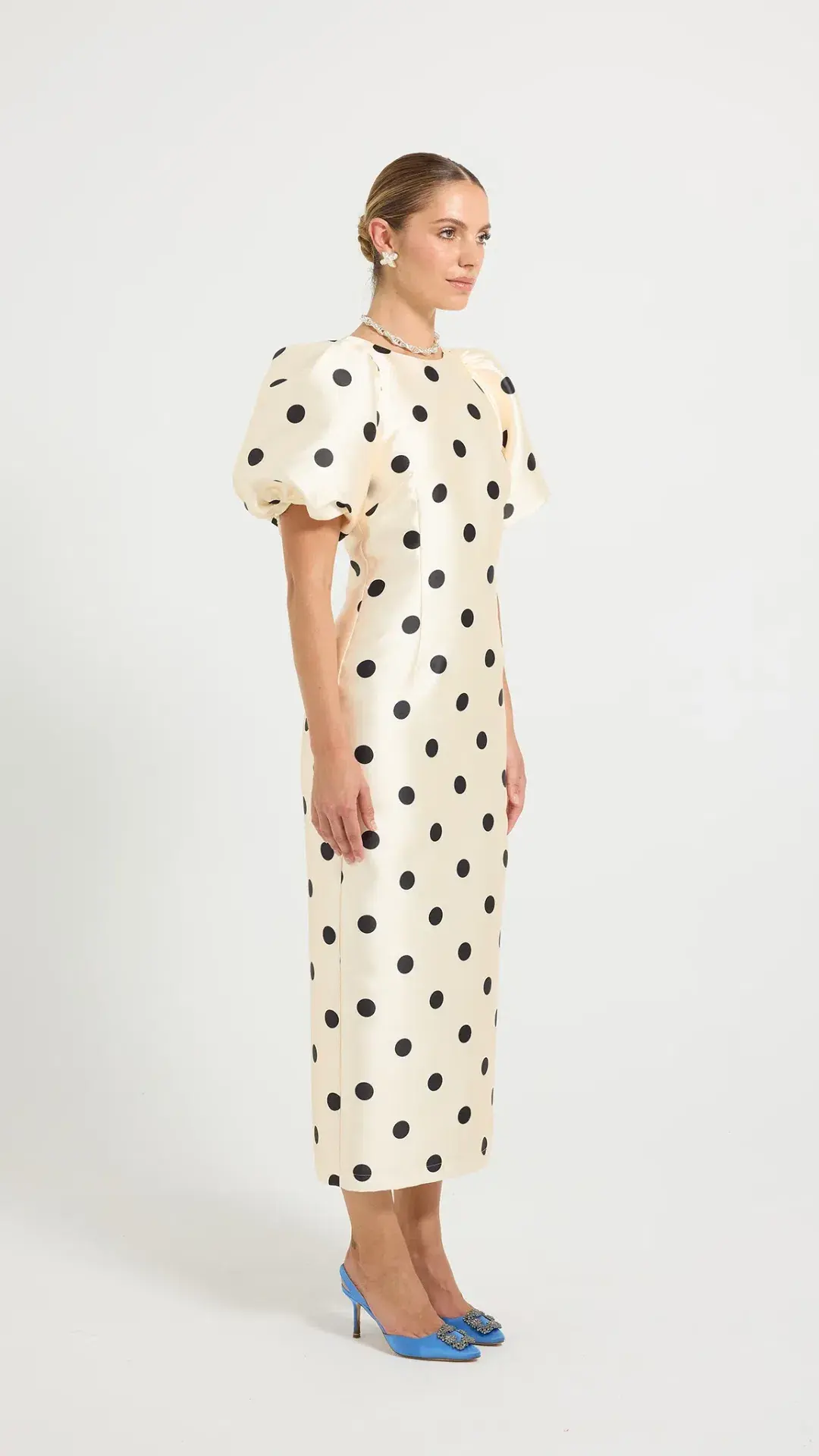 Pasduchas Dottie Sleeve Midi Size 12 in Cream/Black - Image 2