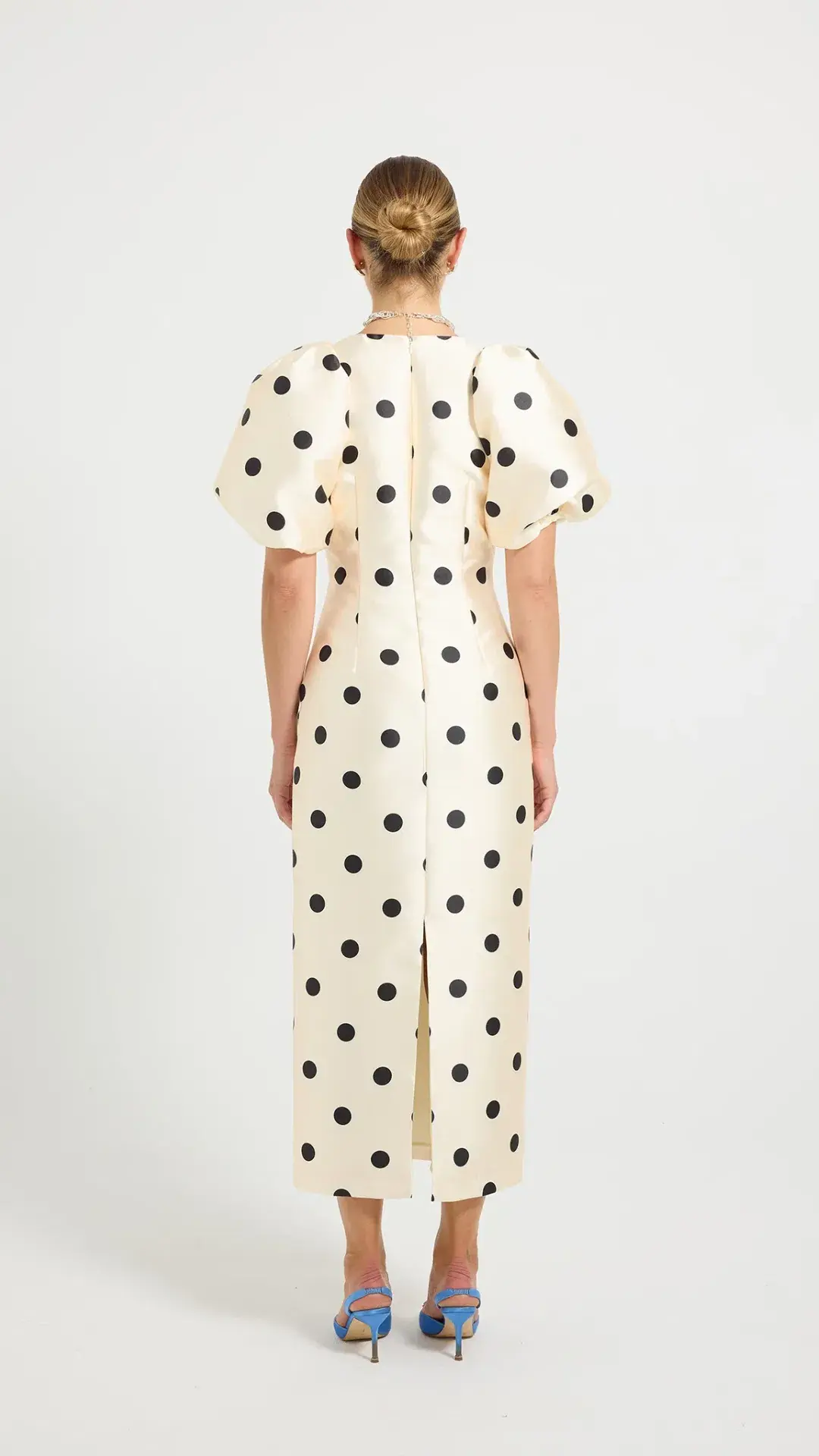 Pasduchas Dottie Sleeve Midi Size 12 in Cream/Black - Image 3