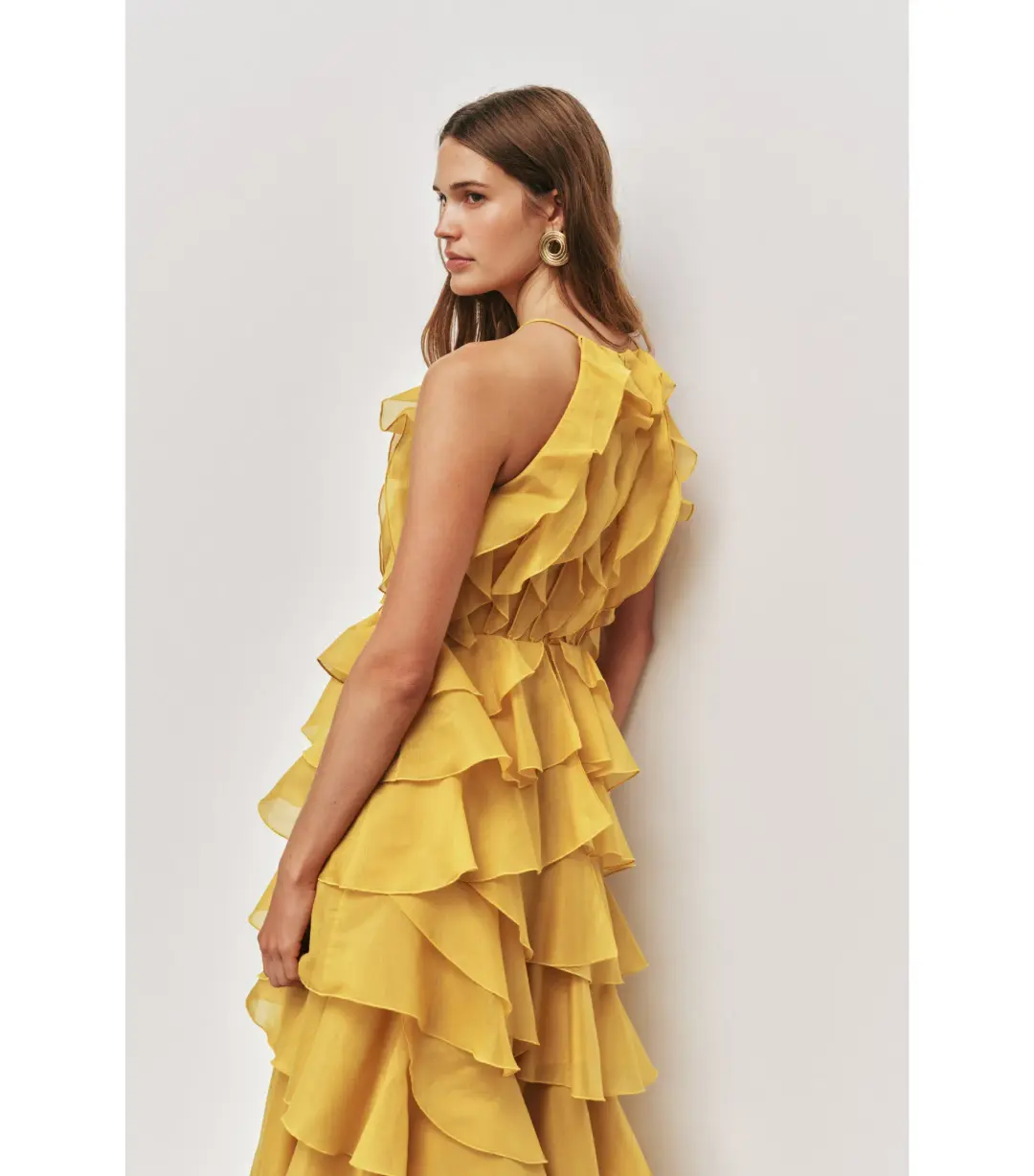 Aje Cleo Maxi Gown in Chartreuse Size 12 for rent on The Volte - main image