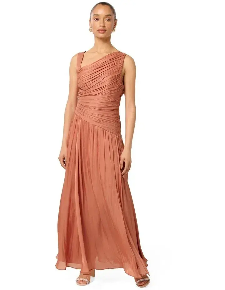 Forever New Nya Petite Asymmetrical Maxi Dress Size 16 - Image 1